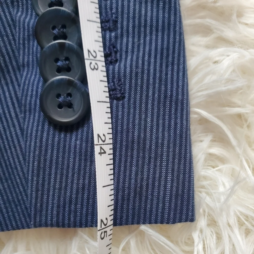 Banana Republic Men's Slim Fit Navy Blue Stripe Blazer Lined Size 38S NEW RT$200